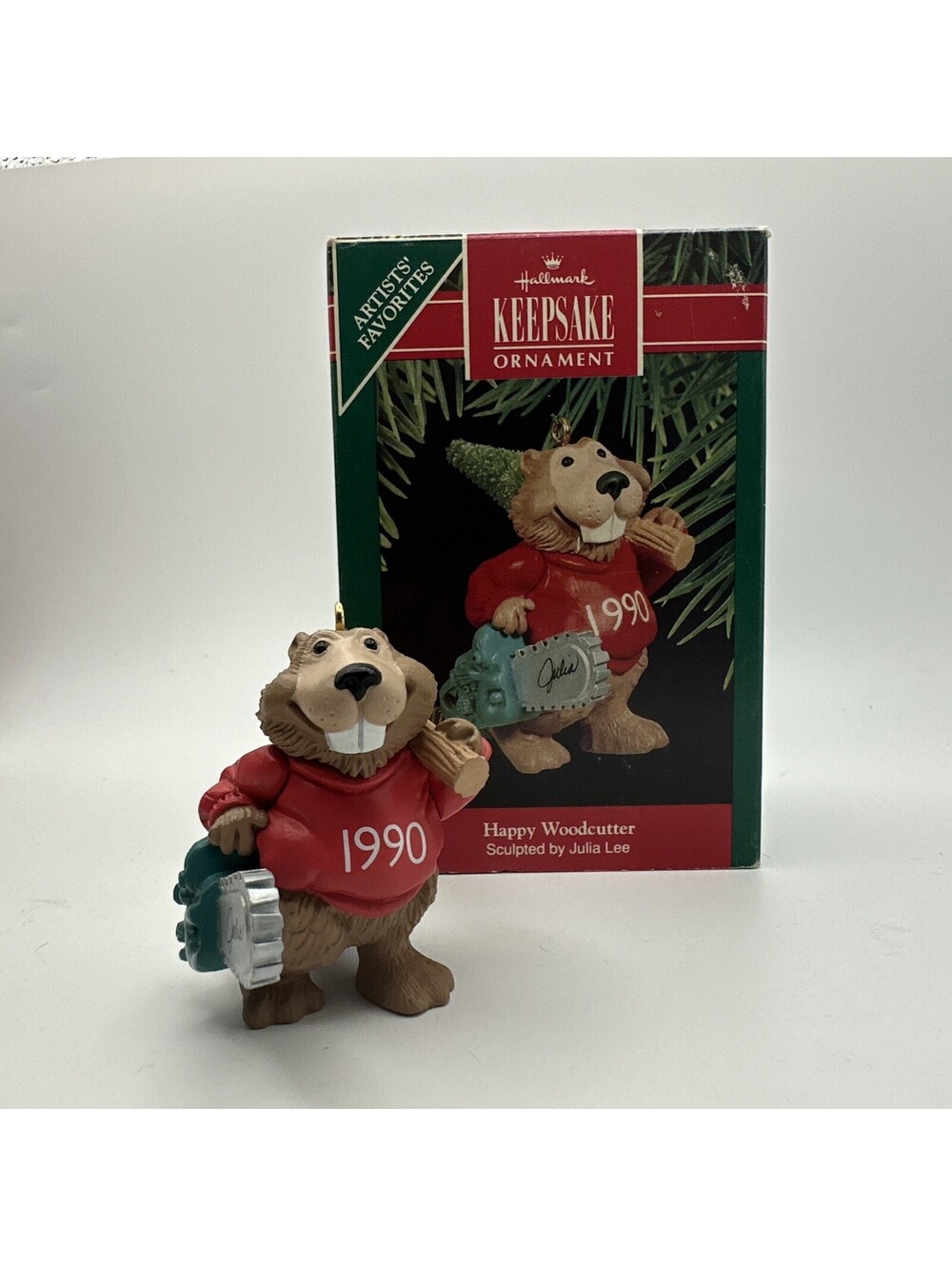 1990 Hallmark Keepsake Ornament Happy Woodcutter Beaver